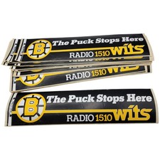 Lot 43 Vintage Boston Bruins Bumper Stickers WITS 1510 AM Radio Puck Stops Here picture