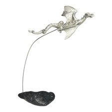 1988 LaRocca Hudson Pewter Flying Winged Dragon Flight Desktop Figurine picture