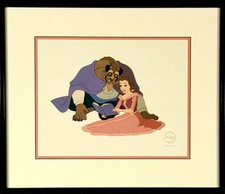 Beauty And The Beast “Cozy Couple” Disney VTG 1990s Art Print Announcement Card picture