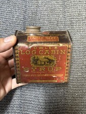 Vintage Towle's Log Cabin Syrup Metal Tin table Size 1 lb (no lid) picture