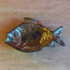 Vintage Silver Tone MCM Metal Fish Tray picture