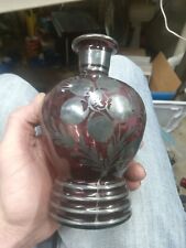 VNTG Amethyst Venetian Glass Floral Sterling Silver Overlay Decanter picture