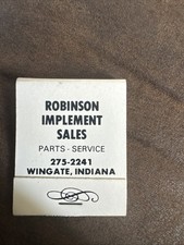 Vintage Avco New Idea  Matchbook Robinson Implement Wingate Indiana picture