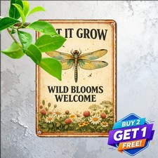 Feeding the Bees Wildflowers Sign Funny Garden Weeds Metal Plaque 8x12 picture
