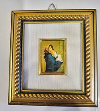 Vintage Italian Miniature Framed Art  Madonna of the Streets 23K Gold Leaf picture