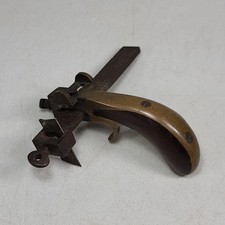 Vintage C.S. Osborne & Co Pistol Grip Leather Draw Gauge Strap Belt Cutter Tool picture
