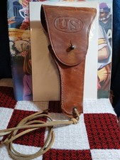 Vintage US Army Military WWII BOYT 42 Brown Leather Pistol Holster picture