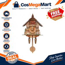 Vintage Wooden Cuckoo Clock - Traditional Black Forest Wall Clock with Pendulum, picture