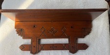 Reclaimed 1890’s Era Walnut Eastlake Victorian Clock Shelf, Free S/H picture