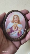 Antique Hand Painted Enameled Miniature Painting of Jesus Christ c1810 picture
