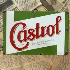 VINTAGE CASTROL MOTOR OIL FRENCH 8X12 INCHES PORCELAIN ENAMEL SIGN picture