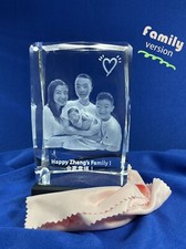 Family Edition 3D Crystal Cube – Custom Photo Gift for Cherished Memories picture