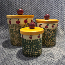 Country Apple Vintage Storage Containers Set Of 3 Cottagecore picture