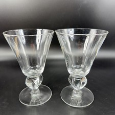 Vintage Seneca Ingrid Clear Elegant 5.5inch Goblets Footed Cups Glasses Set 2 picture