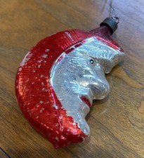 Antique Germany Man in the Moon Blown Glass Christmas Ornament picture