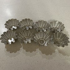 Vintage Fluted, Aluminum Tart, Gelatin, Or Cake Molds Set Of Eight picture