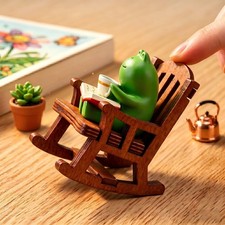 Whimsical Reading Frog Desk Decor, Funny Book Lover Gift, Cute Frog Figurines... picture