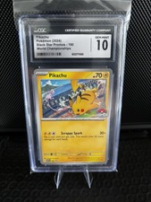 Pokémon 2024 Black Star Promos Pikachu #190 World Championships CGC 10 picture