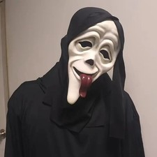 SCARY MOVIE WASSUP GHOST FACE STONED TONGUE COSTUME MASK . Scream Movie picture