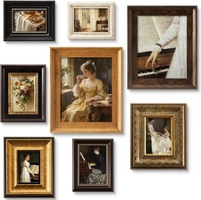8 Pcs Picture Vintage Gallery Wall Frame Set Antique Resin Picture Frame Collage picture
