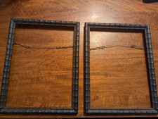 Pair of vintage black wooden bamboo style wall frames  picture