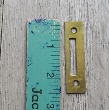 old brass STRIKE PLATE for vintage cabinet - drawer with deadbolt type locks picture