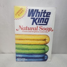 Vintage 70’s White King Natural Laundry Soap Box 40oz Giant Size Full Unopened picture