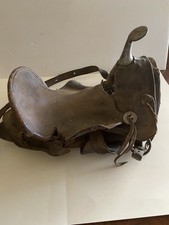 Antique Vintage Leather Old Small Saddle picture