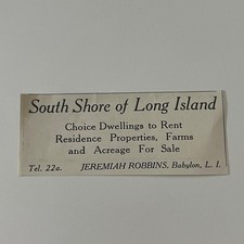 South Shore of Long Island Jeremiah Robbins Babylon LI 1908 Magazine Ad SAH1-S6 picture