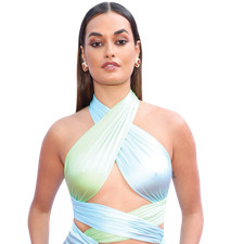 Gizele Oliveira (Blue Dress) Half Body Buddy Cutout picture