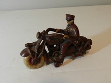 VINTAGE CHAMPION CAST IRON POLICE MOTORCYCLE- VINTAGE TOY MOTORCYCLE- HARLEY? picture