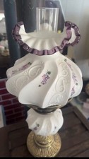 Fenton Plum Crest Lilac Paisley Student Lamp, 18 Inches Tall, Mint New Condition picture