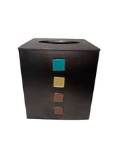 Nice Saturday Knight Tissue Box Bejeweled Dark Brown   picture