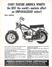 Simplex Sportsman Villiers 200cc Motorcycle Minibike 1965 Model Vtg Mag Print Ad picture