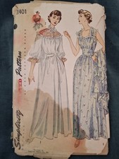 Vintage Simplicity EXQUISITE Robe/Nightgown Pattern 3401 Bust 30 picture