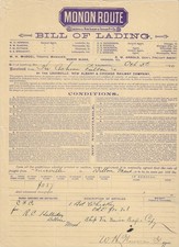 1890 KY Whiskey Railroad Shipment ~ Cochran Fulton, Louisville KY - Monon Route picture