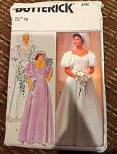 Butterick 4766 Sewing Pattern Women's Size 10 Bridal Gown Wedding Dress picture
