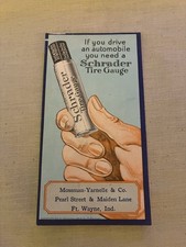 Vintage 1920s Schrader Tire Gauge Advertising Blotter Mossman picture