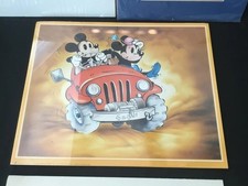 Vintage Disney Mickey Minnie Mouse Jeep 4x4 Poster F522 John Faber Netherlands picture