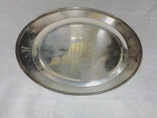 Vintage 1932 Oneida Tudor Medality Oval Serving Tray Platter 15