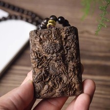 108pcs Natural Wood Prayer Beads Nine Dragons Playing A Pearl Pendant Necklace picture