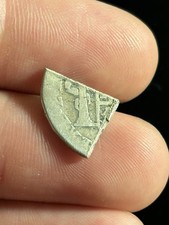 Rare Colonial Cut Spanish Silver Coin - 1/4 Two Reale - Dug Pre-Civil War Relic picture