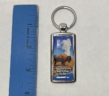 Yellowstone National Park Souvenir Keychain Buffalo Geyser πΊπΈπͺ picture