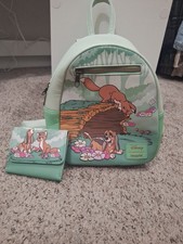Disney Loungefly Small Backpack Fox And Hound And Matching Wallet  picture