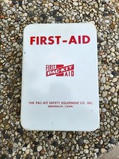 Vtg Pac-Kit Safety Equipment Co. First Aid Kit w Contents 16 Unit Greenwich CT picture