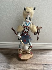 Large 22” VTG Navajo White Buffalo Dancer Kachina Doll Artist Signed Indian picture