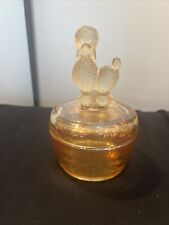 1940's Jeanette Iridescent Carnival Glass POODLE POWDER BOX/Trinket/Candy Dish-B picture