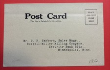 Vintage 1912 Business Postcard Russell-Miller Milling Co Occident Flour Woman's picture