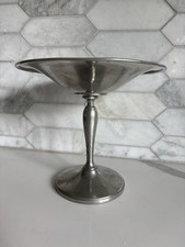 Genuine Pewter Pedestal Compote Bowl, Classic Pewter Serving Dish picture