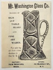 1894 Mt Washington Glass Co Art Wares Victorian Original Print Ad New Bedford MA picture
